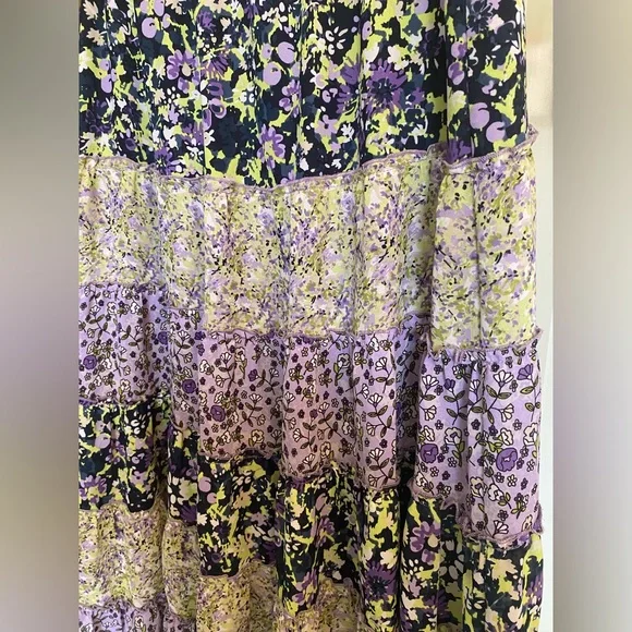 CJ Banks Floral Patchwork Maxi Skirt - Purple - Picture 2 of 7